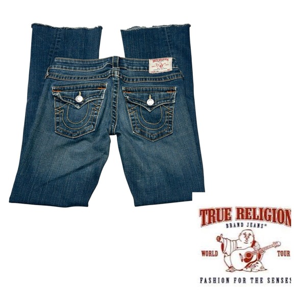 True Religion Billy Straight Jeans Womens Size 27 Western‎ Rodeo  School Denim - Picture 1 of 14